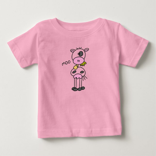 Para Bebê Figura camiseta e presentes da vara da vaca (Frente)