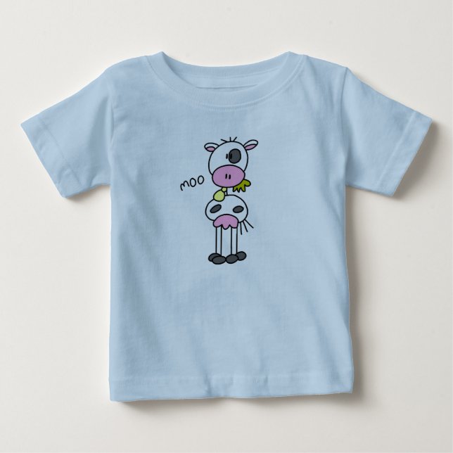 Para Bebê Figura camiseta e presentes da vara da vaca (Frente)
