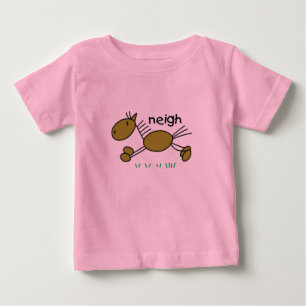 Para Bebê Figura camiseta e presentes da vara do cavalo