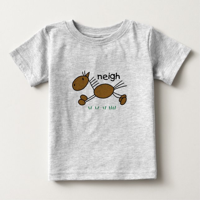 Para Bebê Figura camiseta e presentes da vara do cavalo (Frente)