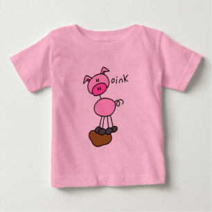 Para Bebê Figura camiseta e presentes da vara do porco