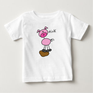 Para Bebê Figura camiseta e presentes da vara do porco