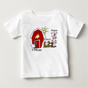 Para Bebê Figura camiseta e presentes da vara dos animais de
