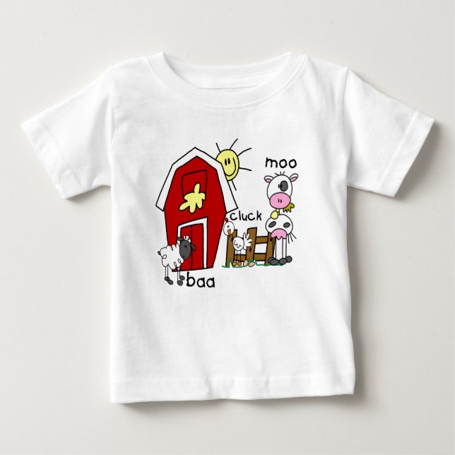 Para Bebê Figura camiseta e presentes da vara dos animais de (Frente)