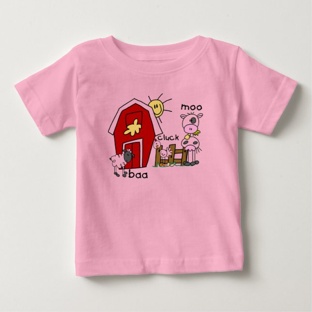 Para Bebê Figura camiseta e presentes da vara dos animais de (Frente)