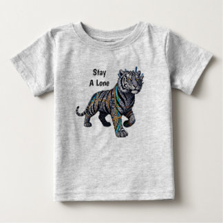 Para Bebê Fique uma linda camiseta cinza tribal ornada de ti