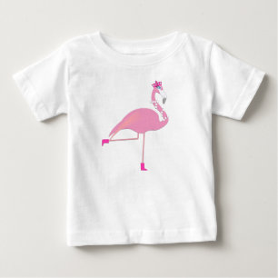 Para Bebê Flamingo Rosa - Camiseta Baby Fine Jersey 