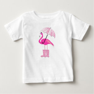 Para Bebê Flamingo Rosa - Camiseta Baby Fine Jersey 
