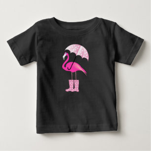Para Bebê Flamingo Rosa - Camiseta Baby Fine Jersey 