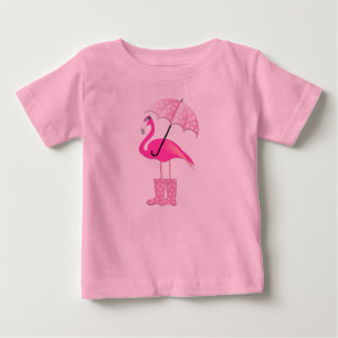 Para Bebê Flamingo Rosa - Camiseta Baby Fine Jersey 