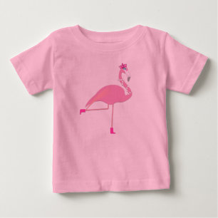 Para Bebê Flamingo rosa - de camiseta do Baby Fine Jersey
