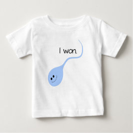 Para Bebê Ganhei camiseta Azul Engraçado