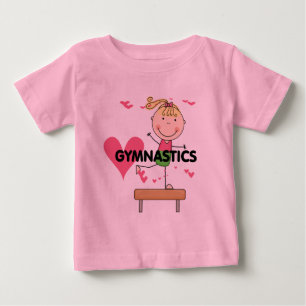 Para Bebê GINÁSTICA - camiseta louro do feixe de equilíbri