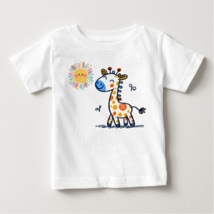 Para Bebê Girafa Fofa & Sol – Camiseta Infantil