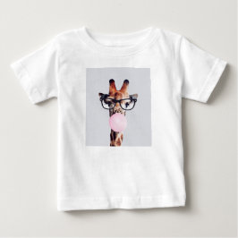 Para Bebê Girafa soprando pastilha elástica Camiseta