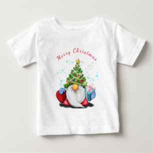Para Bebê Gnomo Bonito Camiseta de Natal
