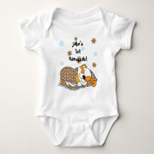 Para Bebê Hanukkah Baby Body Suit/dog/Brown Orange
