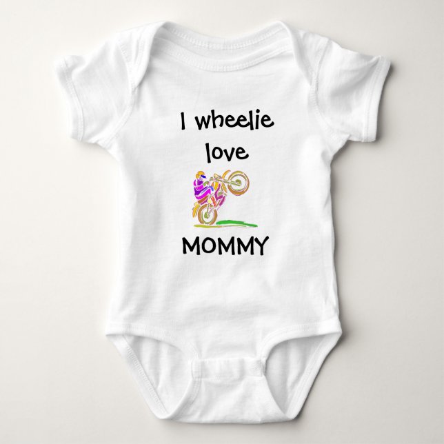 Para Bebê I Wheelie Love Mamãe Motocross Baby Body (Frente)