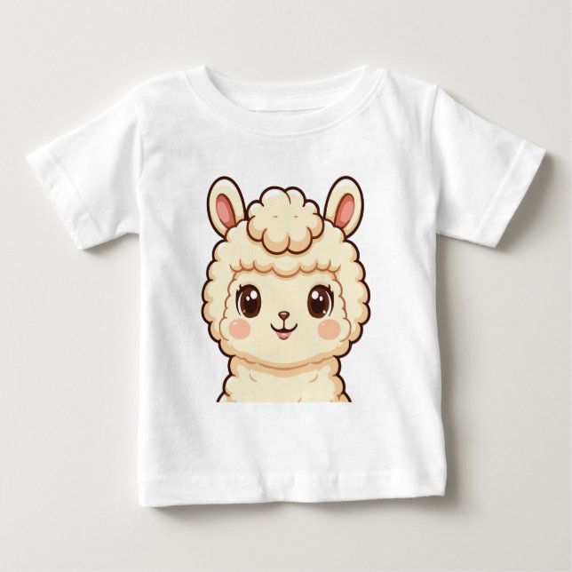 Para Bebê Ilustração de camiseta de lhama fofa (Frente)