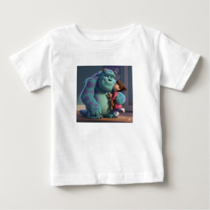 Para Bebê Ilustração de Monstro Azul Fofo Camiseta Infantil