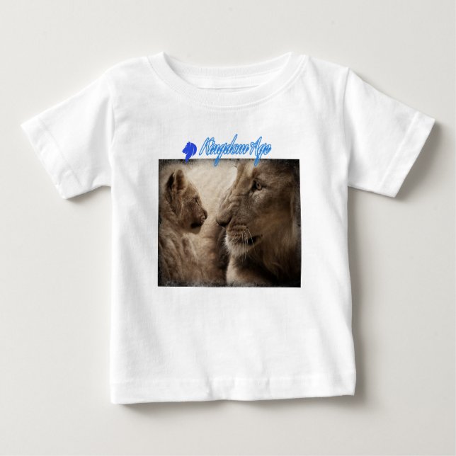 Para Bebê infantis liões de camiseta (Frente)
