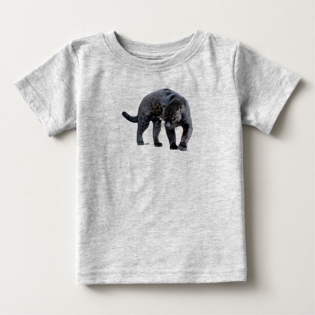 Para Bebê Jaguar Diablo - Camiseta de cinza (Frente)