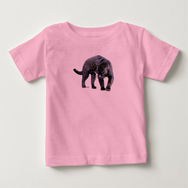 Para Bebê Jaguar Diablo, camiseta rosa-bebê (Frente)
