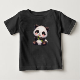 Para Bebê Kawaii Panda com Bambu | Camiseta Gráfica Unissex