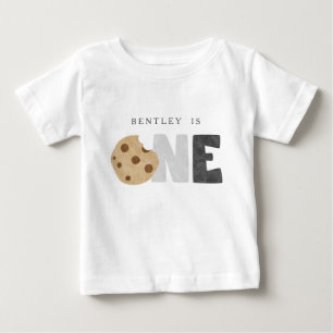Para Bebê Leite e Cookies Primeiro Aniversário Camiseta do B