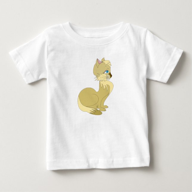 Para Bebê Linda Camiseta de Gato (Frente)