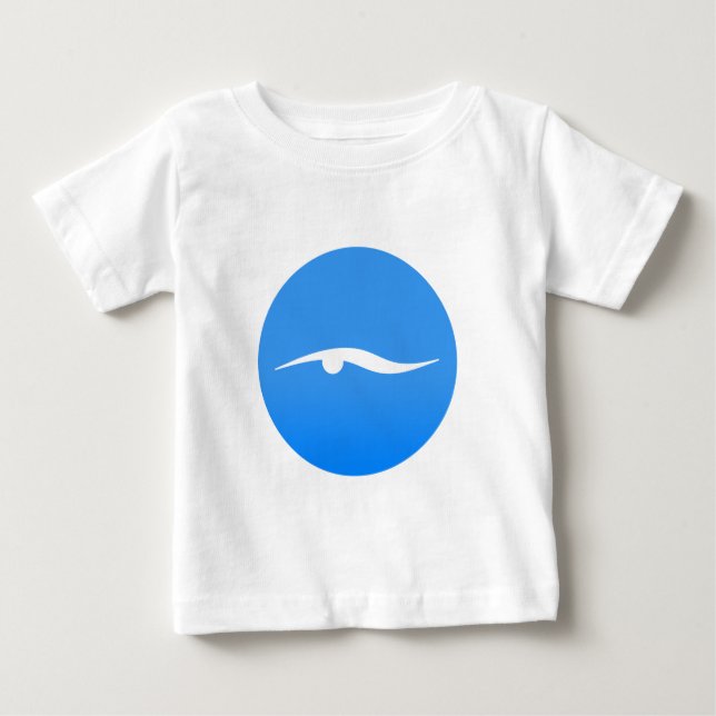 Para Bebê Logótipo de natação na camiseta (Frente)