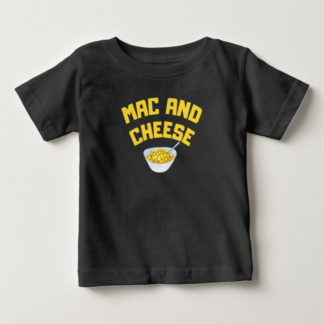 Para Bebê Mac E Queijo | Camiseta de macarrão e queijo (Frente)