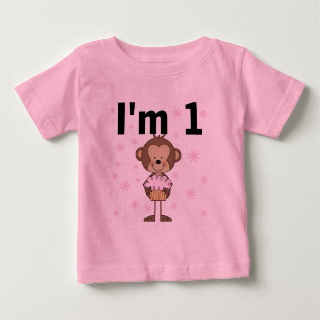 Para Bebê Macaco eu sou um camiseta e uns presentes de 1 (Frente)