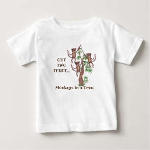 Para Bebê Macacos em camiseta Tree Baby Fine Jersey