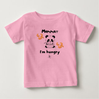 Para Bebê Mamma, estou com fome de camiseta panda