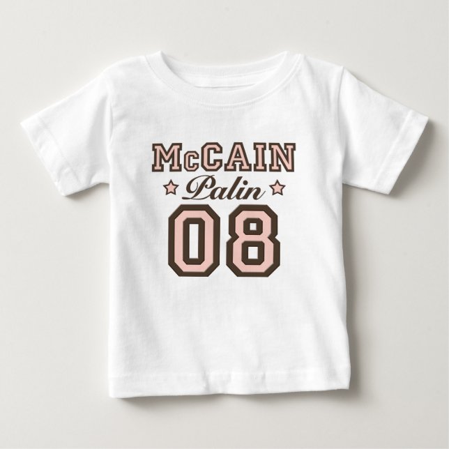 Para Bebê McCain Palin 08 Toddler Long Sleeve Camiseta (Frente)