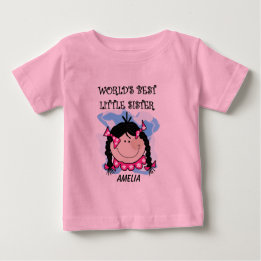 Para Bebê Melhor camiseta Irmã Personalizada de Cabelo Negro