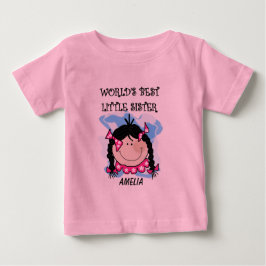 Para Bebê Melhor camiseta Irmã Personalizada de Cabelo Negro