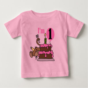 Para Bebê Menina Macaco Sou um Camiseta de aniversário