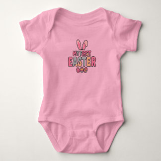 Para Bebê Meu Primeiro Body de Páscoa - Roupa de Coelhinho F