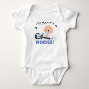 Para Bebê Minha Mamãe Rocks Blue Guitar Criança Creeper Body