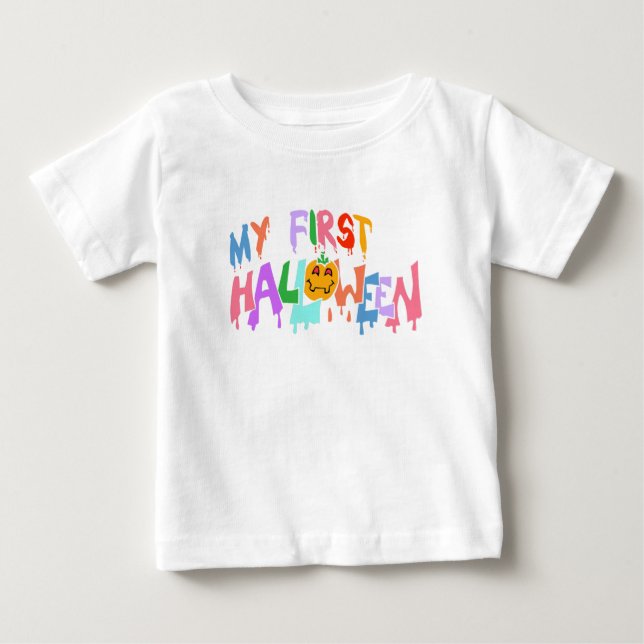 Para Bebê Minha Primeira Camiseta de Halloween - Camiseta de (Frente)