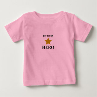 Para Bebê Minha Primeira Camiseta de Herói – Dia dos Pais Se
