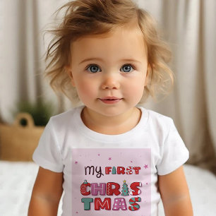 Para Bebê Minha Primeira Camiseta de Natal