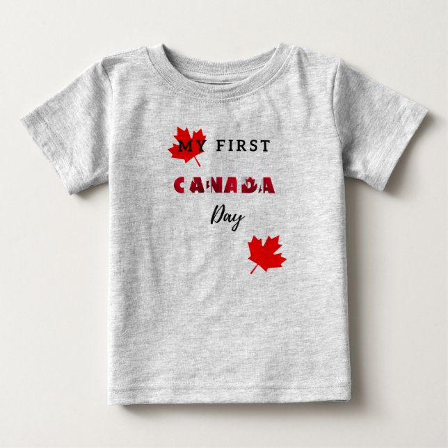 Para Bebê Minha Primeira Camiseta do Dia do Canadá (Frente)