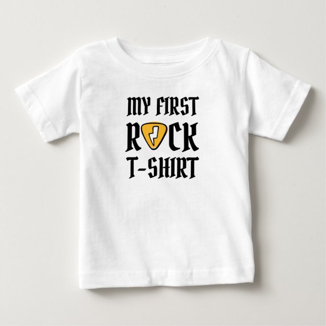 Para Bebê Minha Primeira Camiseta Rock (Frente)