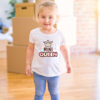 Mini Rainha Impressa Camiseta Branca Moderna
