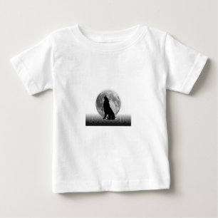 Para Bebê Moon Howl – Camiseta Gráfica Silhueta de Lobo Míst