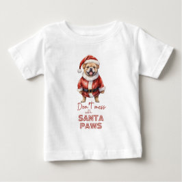 Para Bebê "Não mexa com Papais noeis, a camiseta fofa do ama