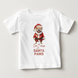 Para Bebê "Não mexa com Papais noeis, a camiseta fofa do ama